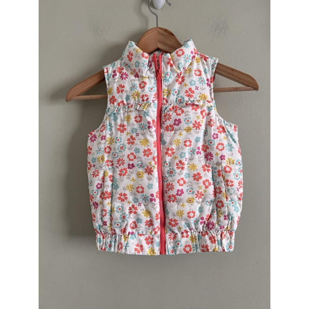 Girls OshKosh B'gosh Vest Size 5T Floral Puffer Fall